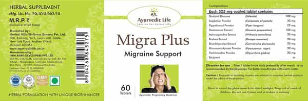 Al-Ayurvedic Life Migra Plus - 60 Tablets Pack Of 4