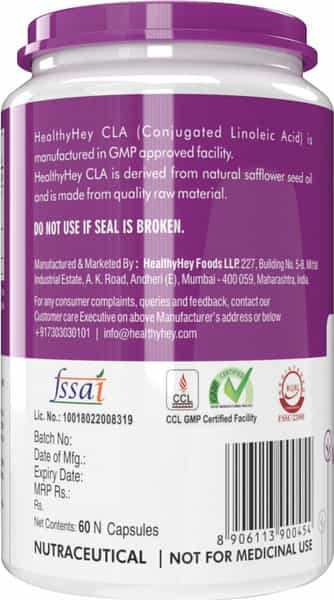 Healthyhey Nutrtion Cla - Conjugated Linoleic Acid - 60 Veg. Capsules