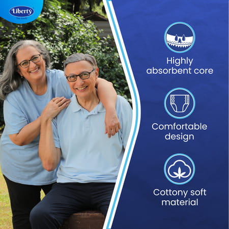 Liberty Eco Adult Diaper Extra Large (Xl) 40 Count Waist Size 38-65 Inch Pack Of 2 20 Count/Pack