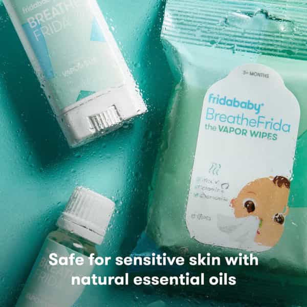 Fridababy Breathe Easy Kit | Baby Cold Relief Kit | Wipes + Balm + Drops | 3 Items