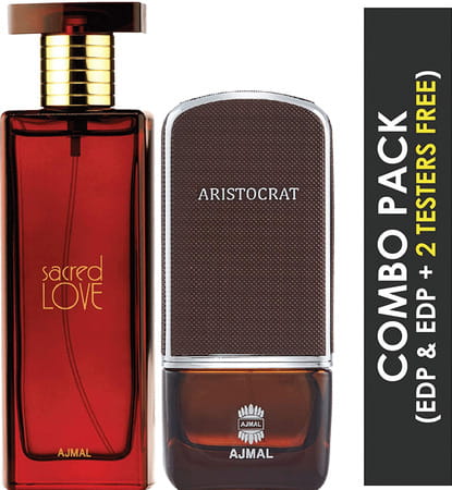 Ajmal Aristocrat Edp 75ml Perfume For Men And Sacred Love Edp 50ml Perfume For Women