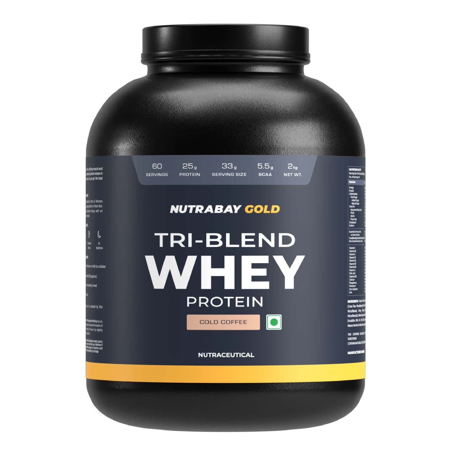 Nutrabay Gold Tri-blend Whey Protein Cafe Mocha - 2kg