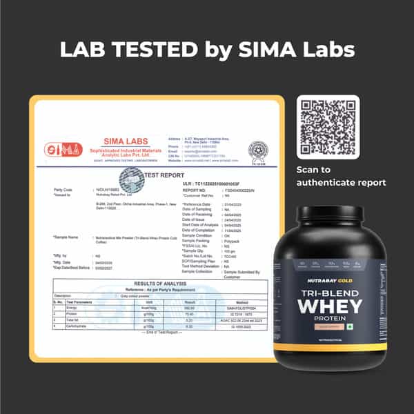 Nutrabay Gold Series Tri-Blend Whey Protein Cold Coffee 2Kg