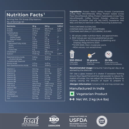 Nutrabay Gold Tri-Blend Whey Protein Cafe Mocha - 2kg