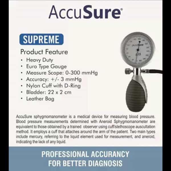 Accusure Aneroid Sphygmomanometer | Bp Monitor