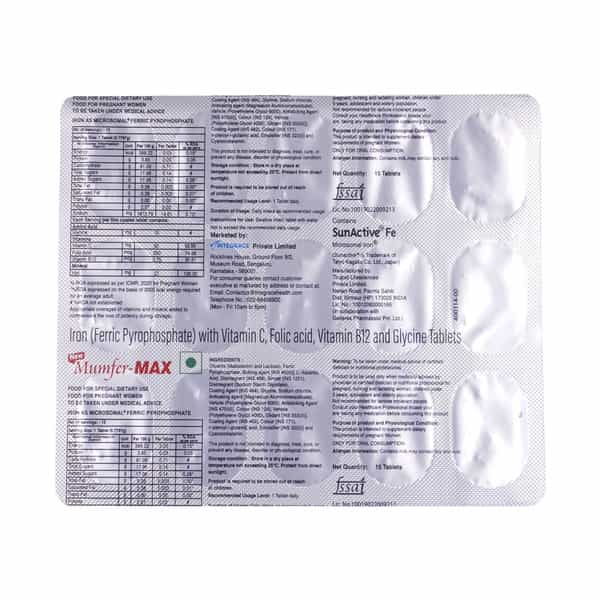 New Mumfer Max Strip Of 15 Tablets