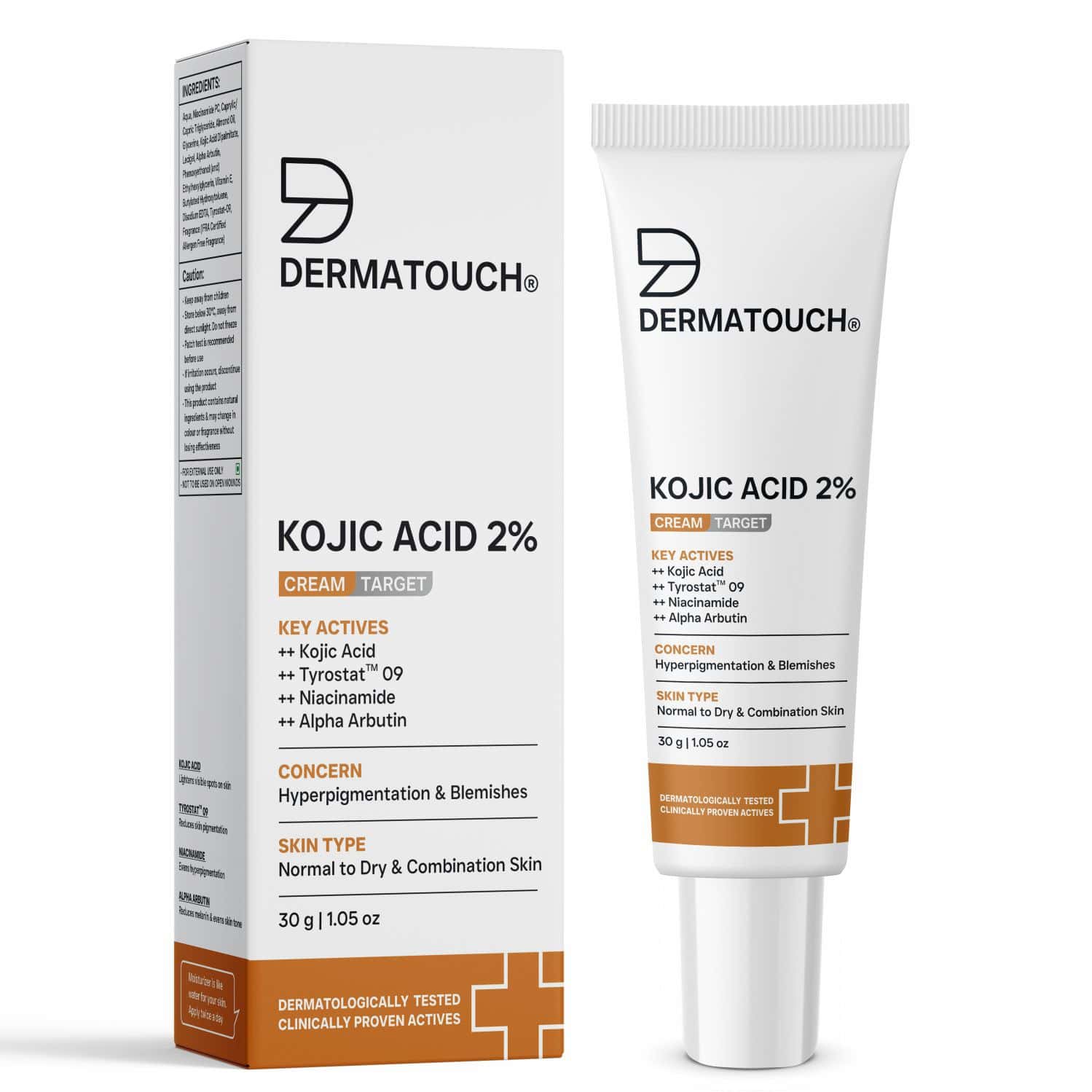 Dermatouch Kojic Acid 2% Cream | For Pigmentation And Dark Spots Reduction | 30g