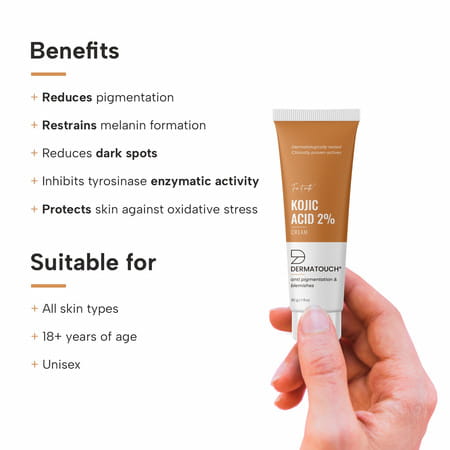 Dermatouch Kojic Acid 2% Cream | For Pigmentation And Dark Spots Reduction | 30g