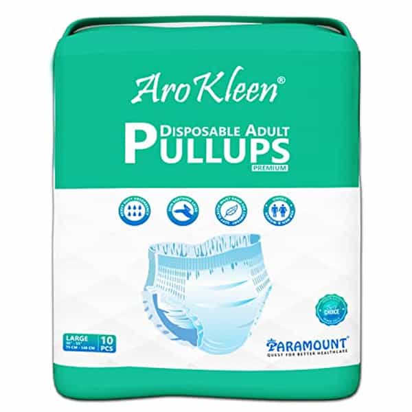 Arokleen Adult Diaper Pull-Ups Large (Waist Size: 75 Cm-140 Cm) 10 Pcs Per Packet Pack Of 12