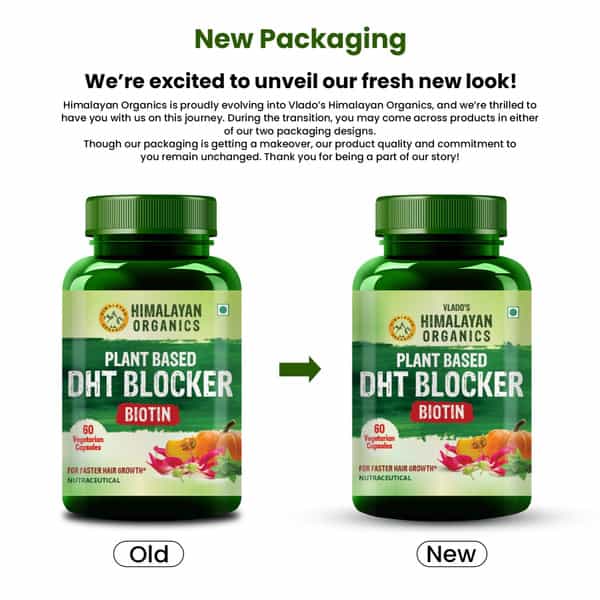 Vlado's Himalayan Organics Plant Based Dht Blocker | Nettle Extract | 60 Veg Capsules