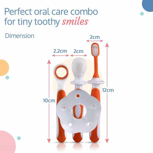 Luvlap Om+ Baby Oral Hygiene Set Of 3 Combo Tooth Brush