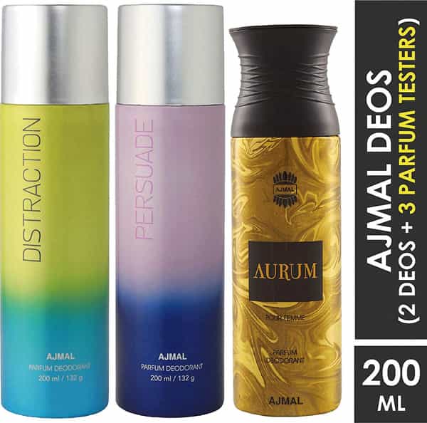 Ajmal Distraction & Persuade For Unisex & Aurum Femme For Women Deodorants Combo Pack Of 3