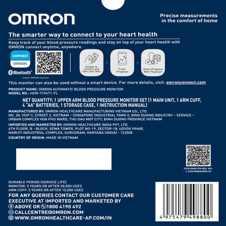 Omron Hem-7194T1- Fl Automatic Blood Pressure Monitor 1 Nos