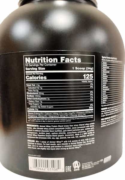 Universal Nutrition Animal Whey Chocolate 5 Lb (2.3 Kg)