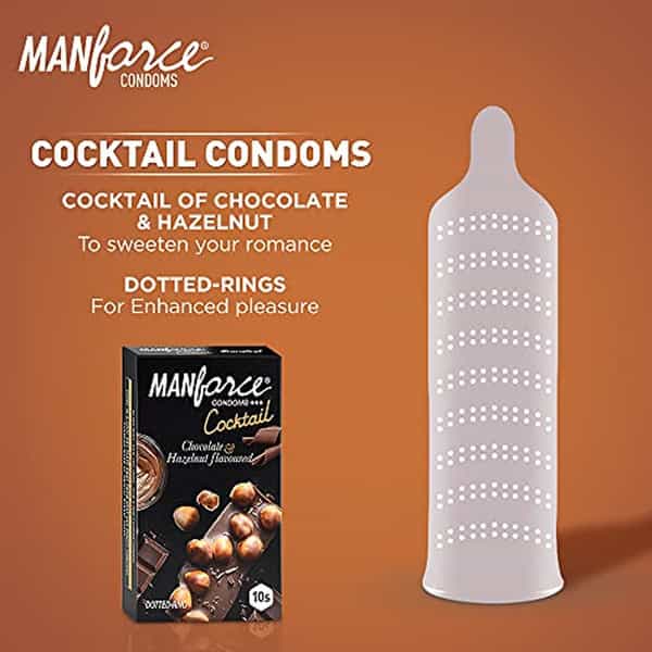 Manforce Premium Condoms (Hotdots Belgian Chocolate & Cocktail Chocolate+Hazelnut) Combo (Pack Of 2)