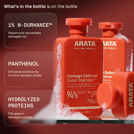 Arata Super Shampoo | Repairs Damage & Scalp Care | Sulphate - Free | 200 Ml
