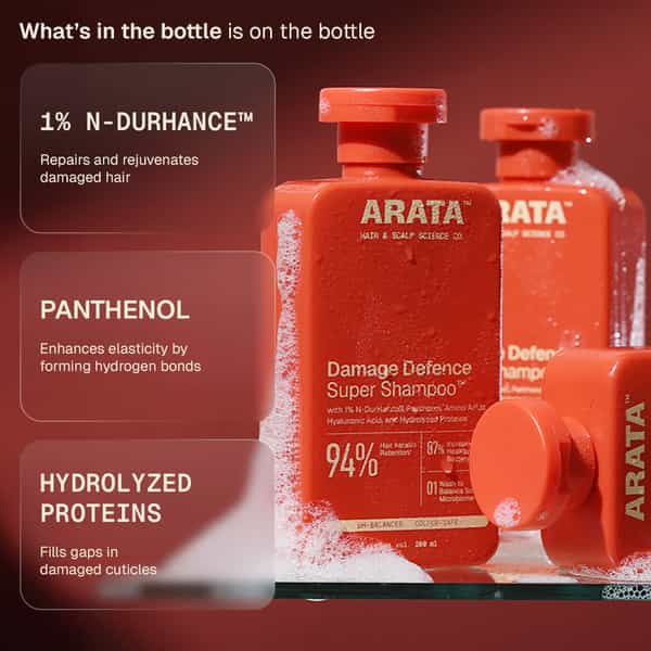 Arata Super Shampoo | Repairs Damage & Scalp Care | Sulphate - Free | 200 Ml