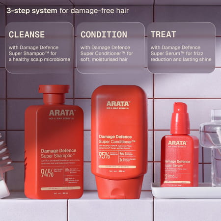 Arata Super Shampoo | Repairs Damage & Scalp Care | Sulphate - Free | 200 Ml