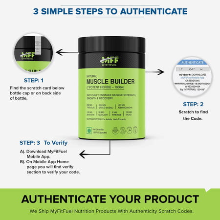 Myfitfuel Natural Muscle Herbs (7 Herbs) 1000Mg (120 Capsules) Enhance Muscle Strength & Recovery.