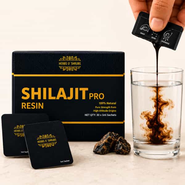 Herbs O' Shrubs Shilajit Pro Snap Sachet | Ayurvedic Resin For Energy | 30 Sachets
