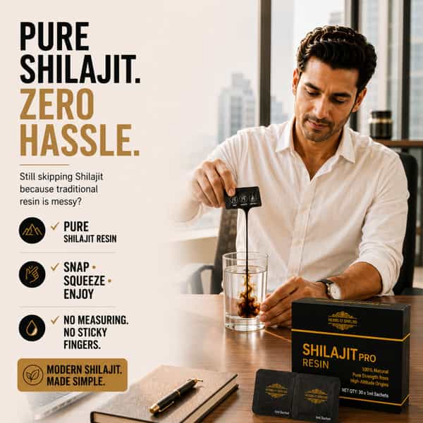 Herbs O' Shrubs Shilajit Pro Snap Sachet | Ayurvedic Resin For Energy | 30 Sachets