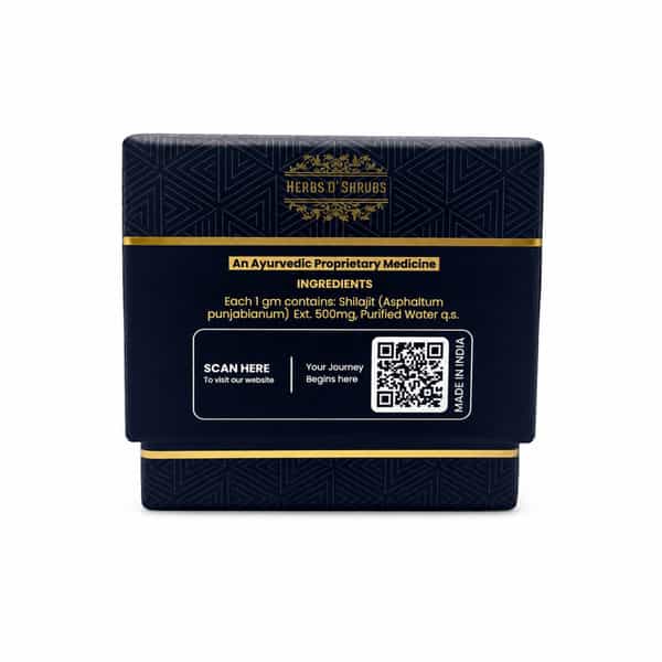 Herbs O' Shrubs Shilajit Pro Snap Sachet | Ayurvedic Resin For Energy | 30 Sachets