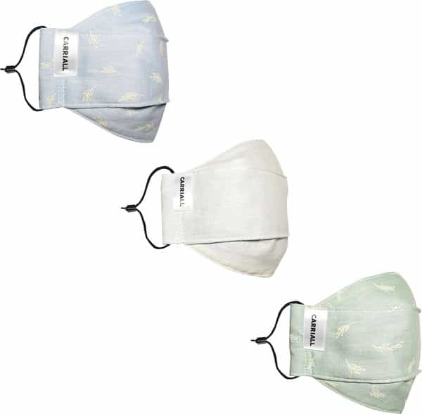 Carriall Adult Unisex 3 Layer Reusable Washable Cotton Mask (Camsm079) Pack Of 3