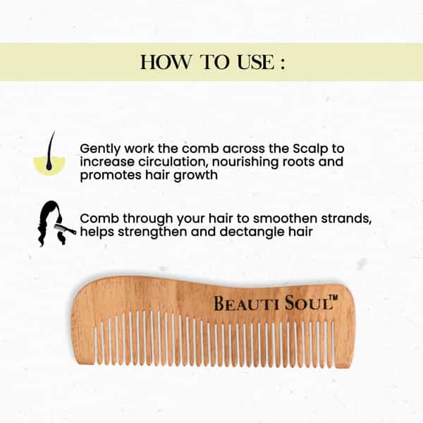 Beautisoul Neem Comb With Wide Tooth For Men | Comb For Hair Styling | Wooden Comb Combo Pack Of 2