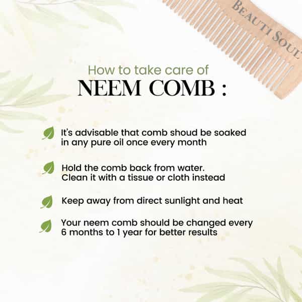 Beautisoul Neem Comb With Wide Tooth For Men | Comb For Hair Styling | Wooden Comb Combo Pack Of 2
