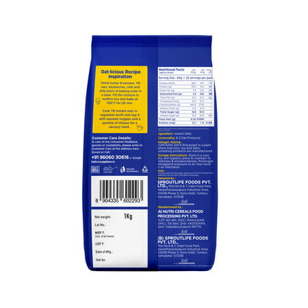Yoga Bar Instant Oats Gluten Free 1Kg