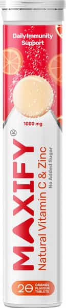 Maxify Natural Vit C And Zinc Effervescent Tablets - 20 Tabs