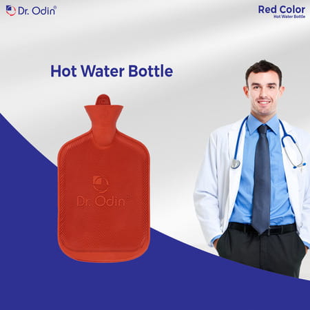 Dr. Odin 2 Litre Hot Water Bag | Non Electric Leakproof & Reusable Heating Pad (Red)