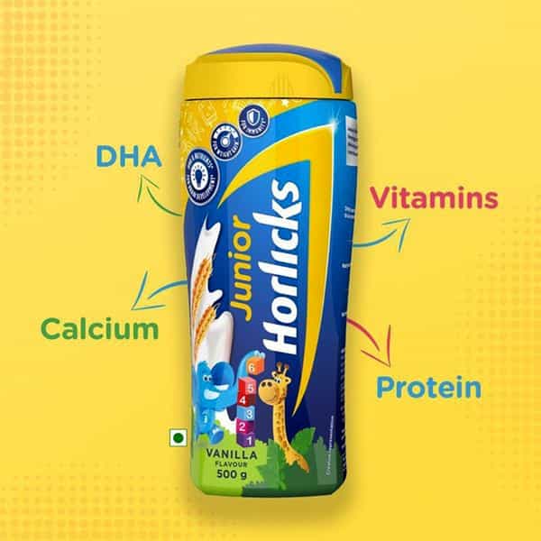 Horlicks Junior Vanilla Flavour (1-6) Jar 500 Gm