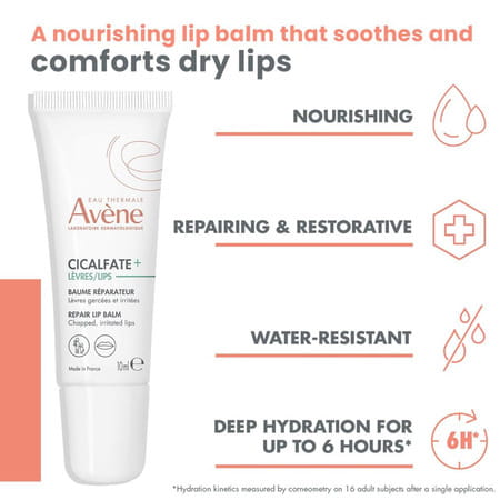 Avene Cicalfate+ Restorative Lip Balm 10 Ml I For Dry Very Dry Dehydrated Sensitive Chapped Lips