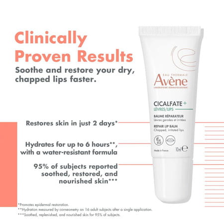 Avene Cicalfate+ Restorative Lip Balm 10 Ml I For Dry Very Dry Dehydrated Sensitive Chapped Lips