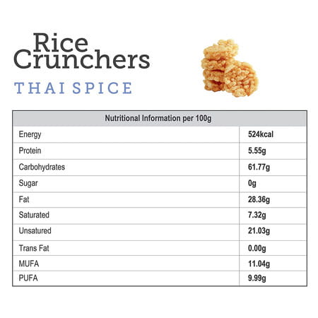 The Harvestbowl Rice Crunchers|Thai Spice Garlic And Black Pepper Wasabi 120 Gmx3 - (Pack Of 3)