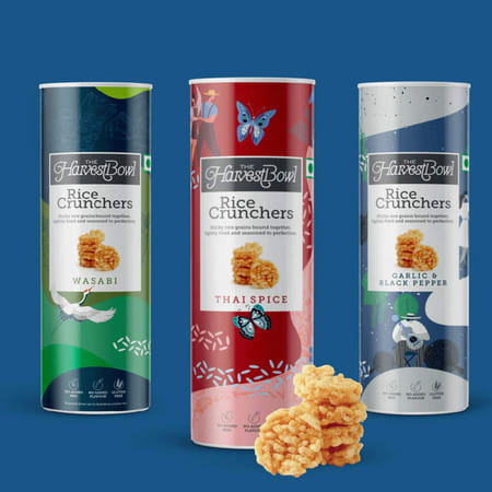 The Harvestbowl Rice Crunchers|Thai Spice Garlic And Black Pepper Wasabi 120 Gmx3 - (Pack Of 3)