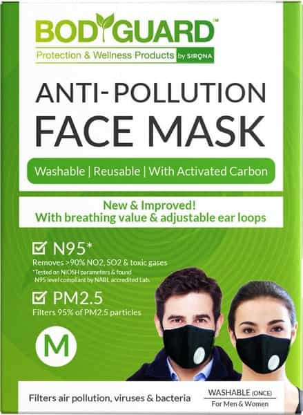 Bodyguard N95 + Pm2.5 Anti Pollution Face Mask With Valve And Activated Carbon - Medium