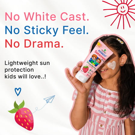 Healthbest Kids Sunscreen Spf 30 Pa+++ Strawberry Boosts Vitamin D Absorption Prevents Tanning 100Ml