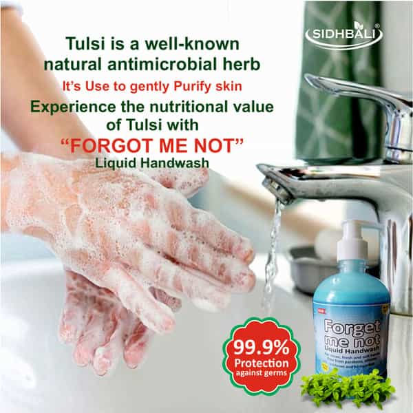 Forget Me Not Tulsi Liquid Handwash | No Paraben Silicon Triclosan Triclocarban Or Sulphate | 500Ml