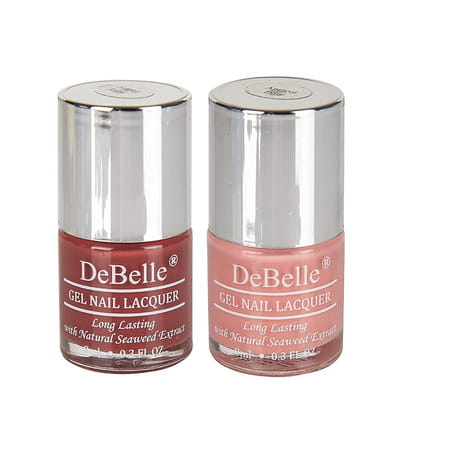 Debelle Gel Nail Polish Gift Set Of 2 - Pastel Burgundy | Pale Pink16 Ml (8 Ml Each) Gift For Women