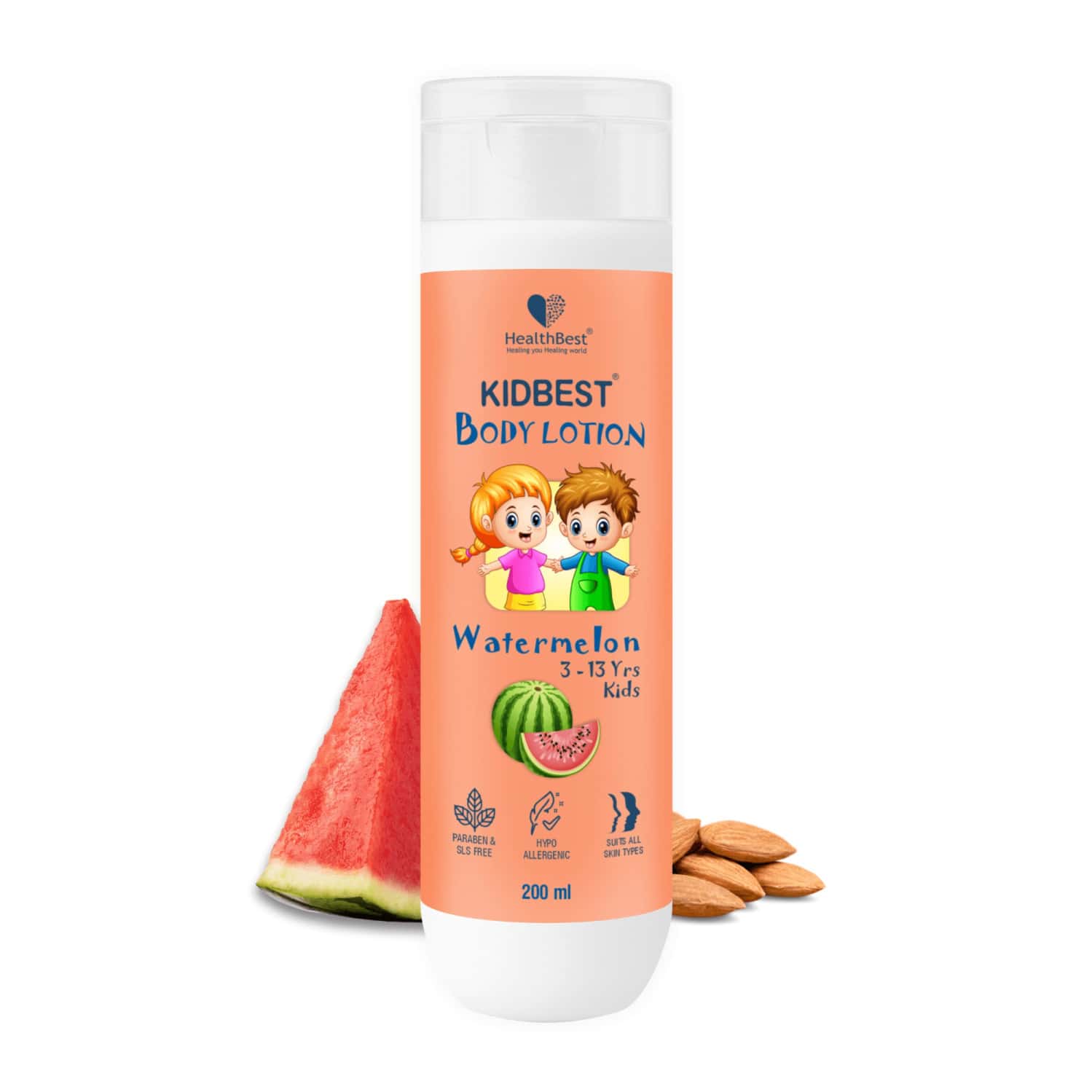 Healthbest Kidbest Body Lotion Moisturizer For Kids Watermelon Flavor - 200ml