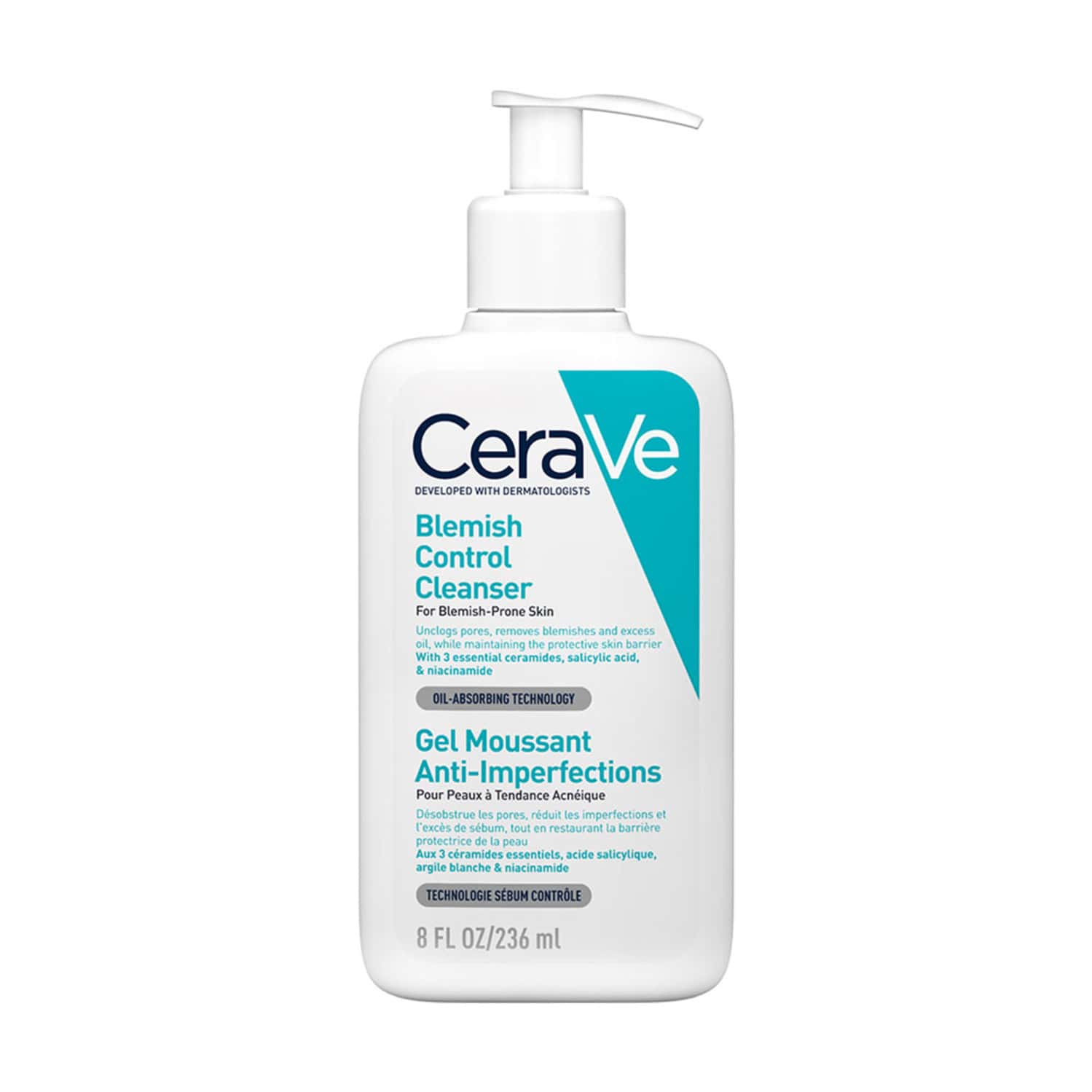 Cerave Blemish Control Cleanser With 2% Salicylic Acid & Niacinamide For Acne-prone Skin 236ml
