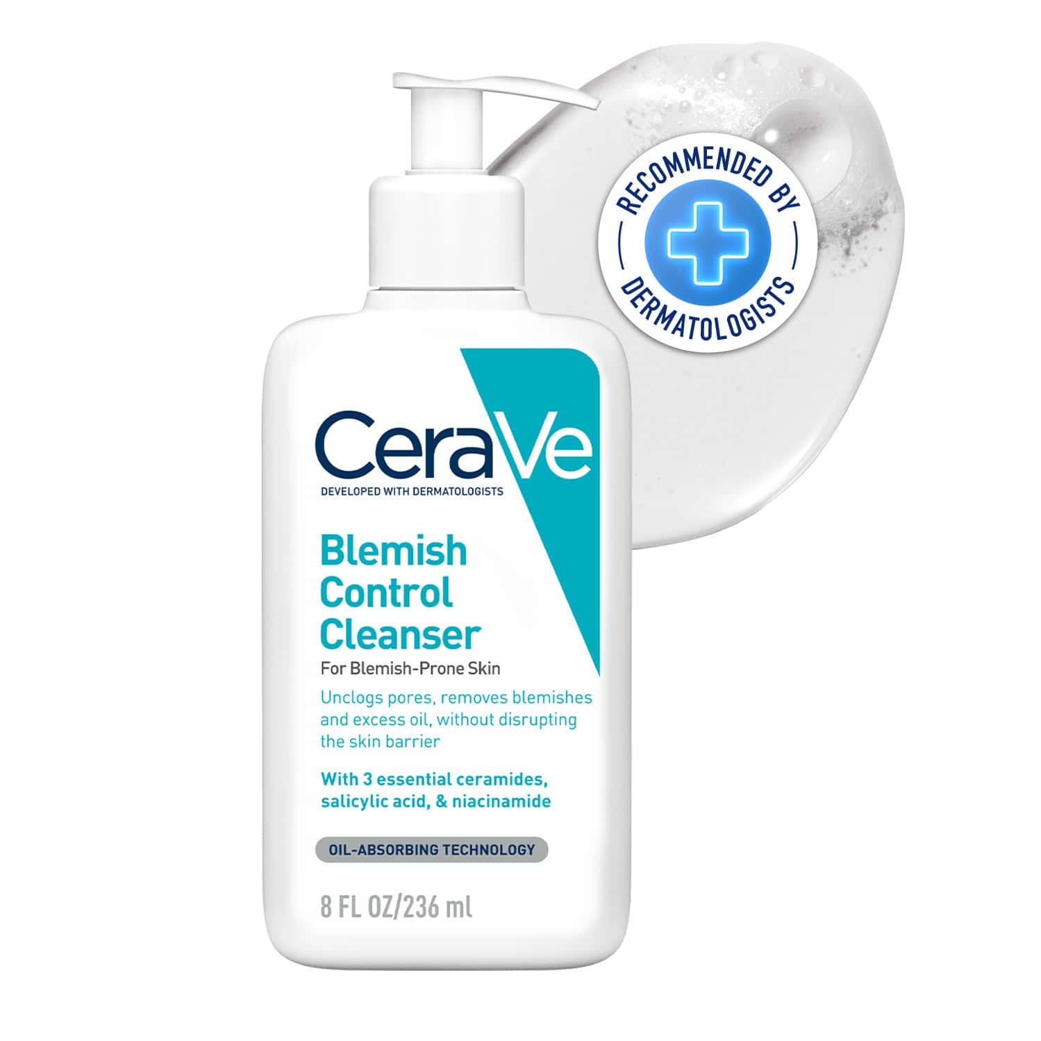 Cerave Blemish Control Cleanser With 2% Salicylic Acid & Niacinamide For Acne-Prone Skin 236ml