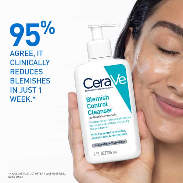 Cerave Blemish Control Cleanser With 2% Salicylic Acid & Niacinamide For Acne-Prone Skin 236Ml