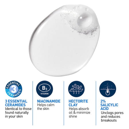 Cerave Blemish Control Cleanser With 2% Salicylic Acid & Niacinamide For Acne-Prone Skin 236ml