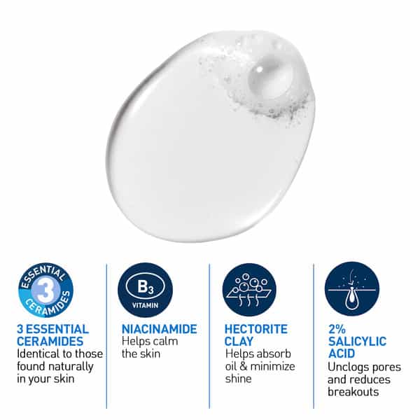 Cerave Blemish Control Cleanser With 2% Salicylic Acid & Niacinamide For Acne-Prone Skin 236Ml