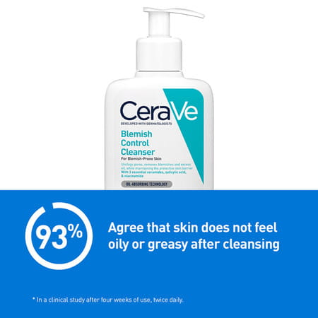 Cerave Blemish Control Cleanser With 2% Salicylic Acid & Niacinamide For Acne-Prone Skin 236ml