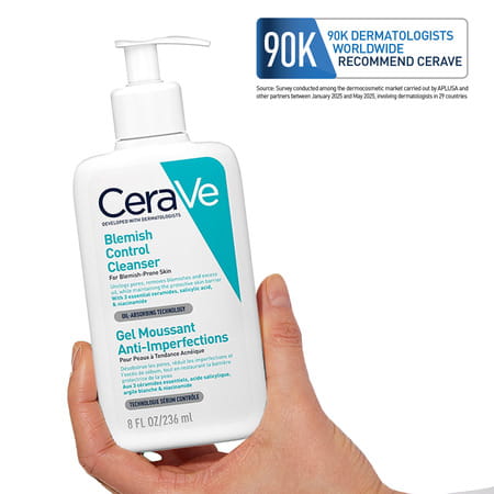 Cerave Blemish Control Cleanser With 2% Salicylic Acid & Niacinamide For Acne-Prone Skin 236Ml