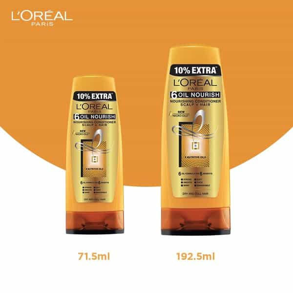 L'oreal Paris 6 Oil Nourish Hair Conditioner Bottle Of 192.5 Ml